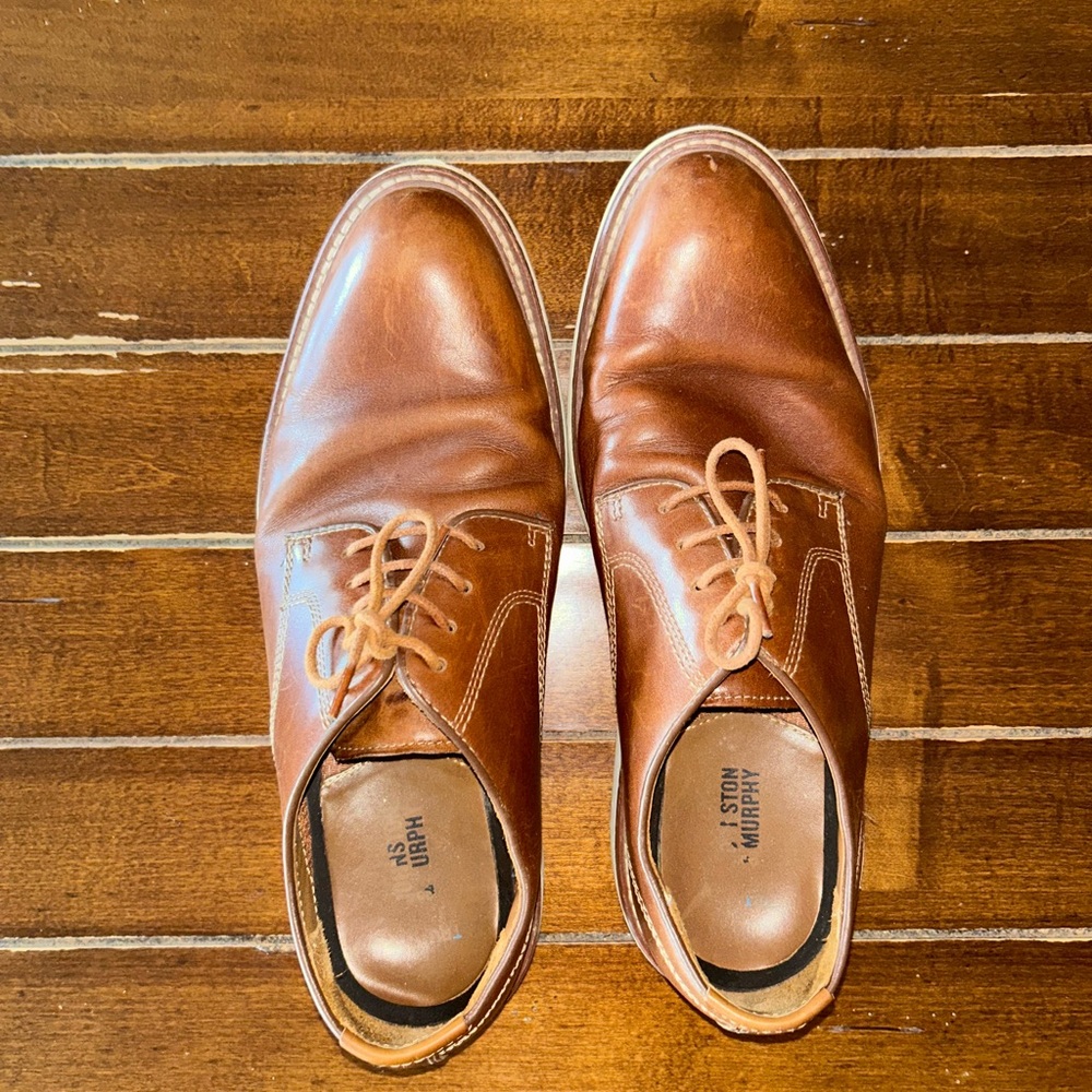 Johnston & Murphy Tan‎ Leather Oxfords